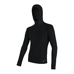 SENSOR MERINO DF MEN TEE LS WITH HOODIE BLK