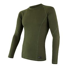 SENSOR MERINO DF MEN TEE LS SAFARI GRN