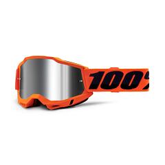 MX Glasses 100% ACCURI 2 Neon/Orange Mirror Silver Lens