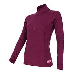 SENSOR MERINO DF WOMEN TEE LS ZIP LILLA