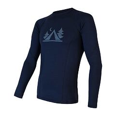 SENSOR MERINO DF CAMP MEN TEE LS DEEP BLUE