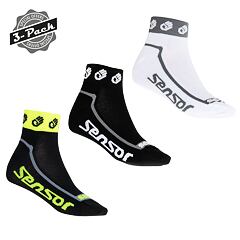 SENSOR SOX 3-PACK RACE LITE SMALL HANDS black/white/ref.yellow