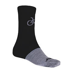 SENSOR TOUR MERINO WOOL SOCKS BLACK/GREY