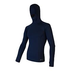 SENSOR MERINO DF MEN TEE LS WITH HOODIE DEEP BLU