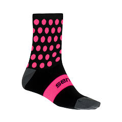 SENSOR SOCKS BLK/PINK DOTS