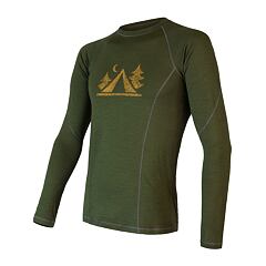 SENSOR MERINO DF CAMP MEN TEE LS SAFARI GRN