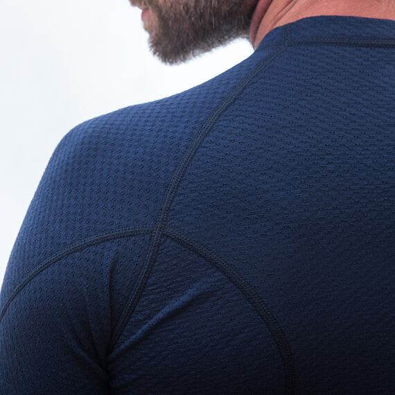 SENSOR MERINO DF MEN TEE LS DEEP BLU