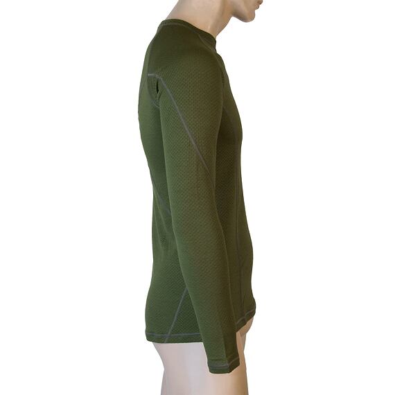 SENSOR MERINO DF CAMP MEN TEE LS SAFARI GRN