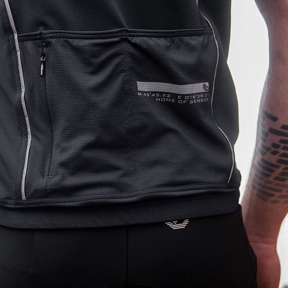 SENSOR CYKLO MOTION MEN JERSEY SS ZIP black/grey