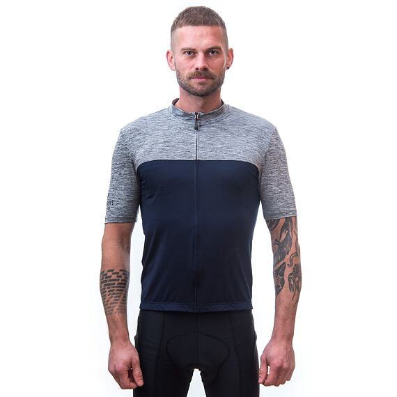 SENSOR CYKLO MOTION MEN JERSEY SS ZIP deep blue/grey