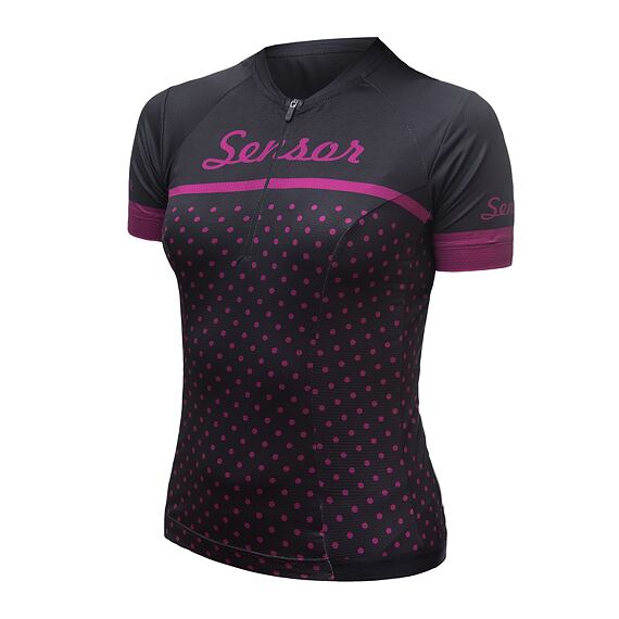 SENSOR CYKLO TOUR WOM JERSEY SS black dots
