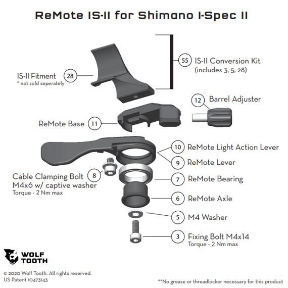 WOLF TOOTH spare part REMOTE IS-II Conversion Kit