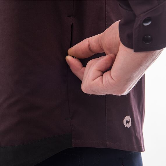 FT MEN'S RIDER LONG SLEEVE SHIRT WINE RED/BLACK