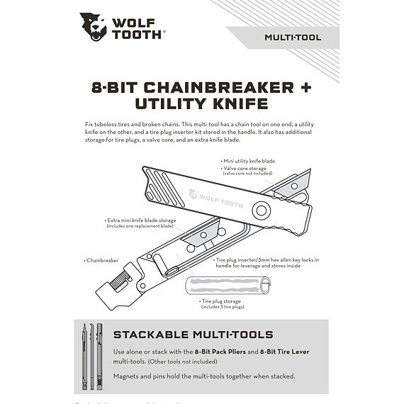 WOLF TOOTH multitool 8-BIT Chainbreaker + Utility Knife