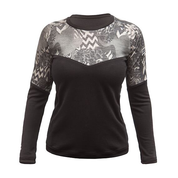 FT WOMEN'S ESCAPE MERINO LONG SLEEVE TEE BLACK/ZEBRA