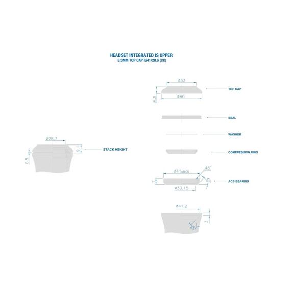 RITCHEY headset WCS Upper IS41/28.6 9mm Stack