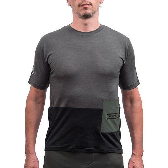 FT MEN'S LITE MERINO POCKET JERSEY OLIVE GREEN/BLACK