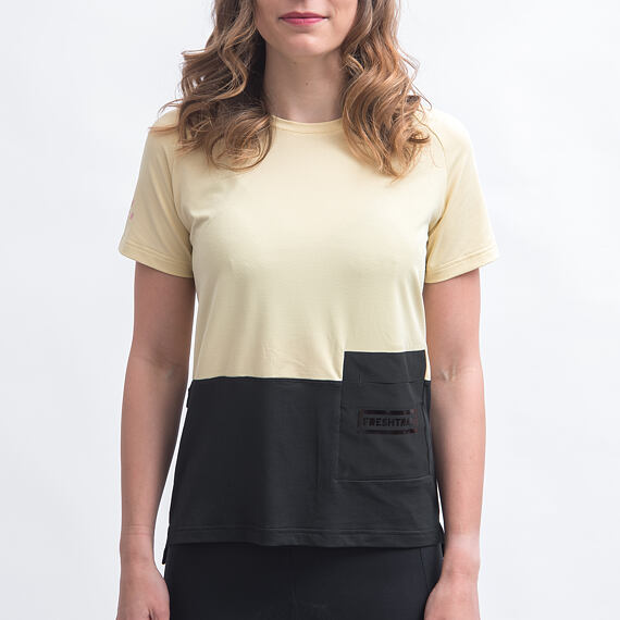 FT WOMEN'S HORIZON POCKET SHORT SLEEVE JERSEY SAND/BLACK