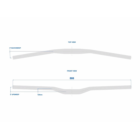 RITCHEY handlebar CLASSIC Rizer HP Silver 800x20 rise