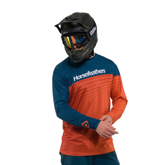 Horsefeathers Quantum Men's Long Sleeve Jersey Petrol/Burnt Orange