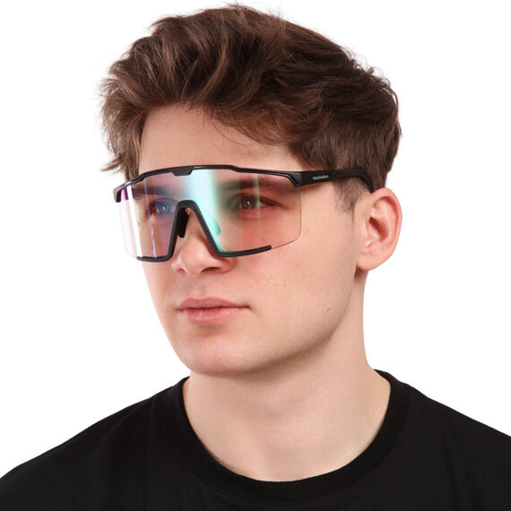 HORSEFEATHERS photochromic glasses PROTON matt black/mirror green