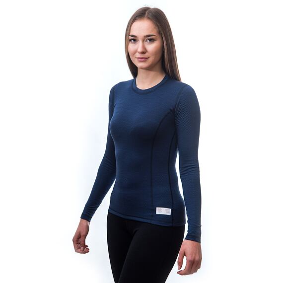 SENSOR MERINO DF WOMEN TEE LS DEEP BLUE