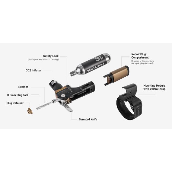 TOPEAK tubeless kit TUBI MASTER+ with CO2 cartridge
