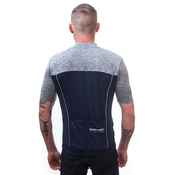 SENSOR CYKLO MOTION MEN JERSEY SS ZIP deep blue/grey