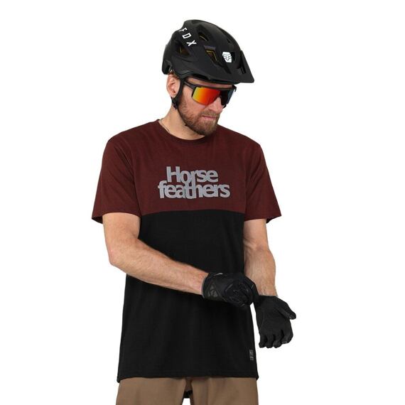 HORSEFEATHERS tee SS FURY burgundy