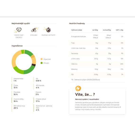 CHIMPANZEE  ENERGY BAR Dark Chocolate - Sea Salt 55g