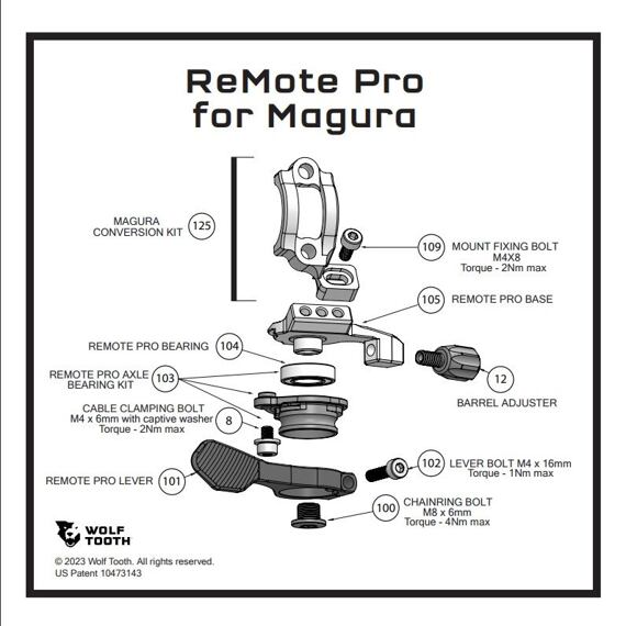 WOLF TOOTH spare part REMOTE PRO Magura Conversion Kit