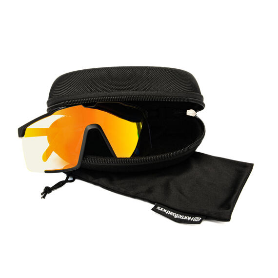 HORSEFEATHERS photochromic glasses PROTON matt black/mirror red