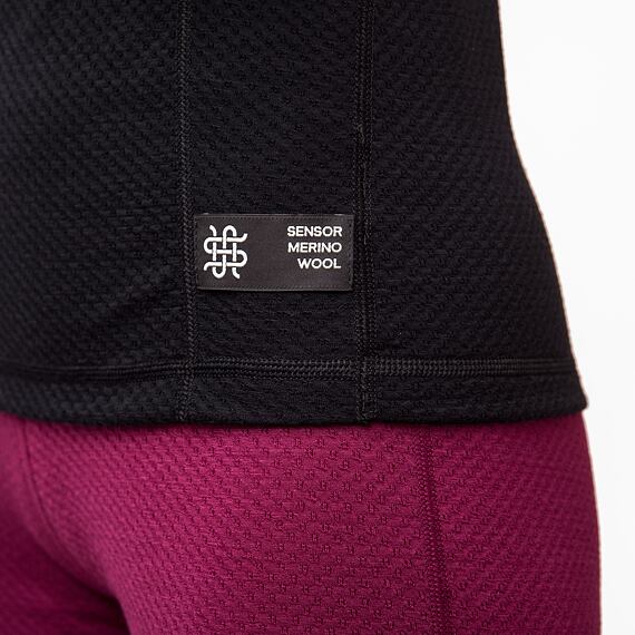 SENSOR MERINO DF WOMEN TEE LS BLK
