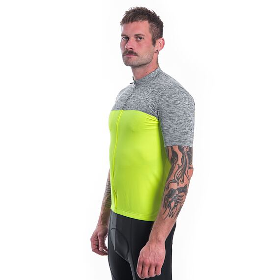 SENSOR CYKLO MOTION MEN JERSEY SS ZIP neon yellow/grey