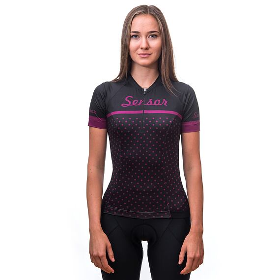 SENSOR CYKLO TOUR WOM JERSEY SS black dots