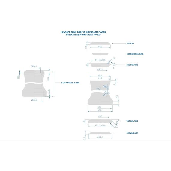 RITCHEY headset COMP Integrated IS 42/28.6 6mm Stack