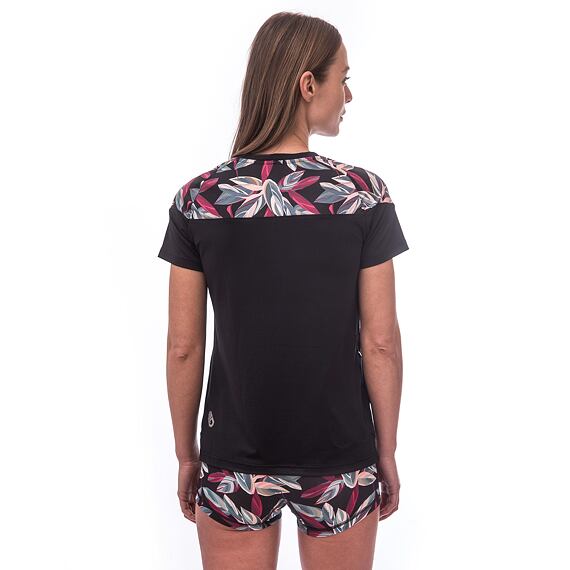 SENSOR HELIUM jersey SS WOM blk/leaves