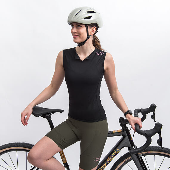 FT WOMEN'S CONVERT JERSEY NO SLEEVE TRUE BLACK