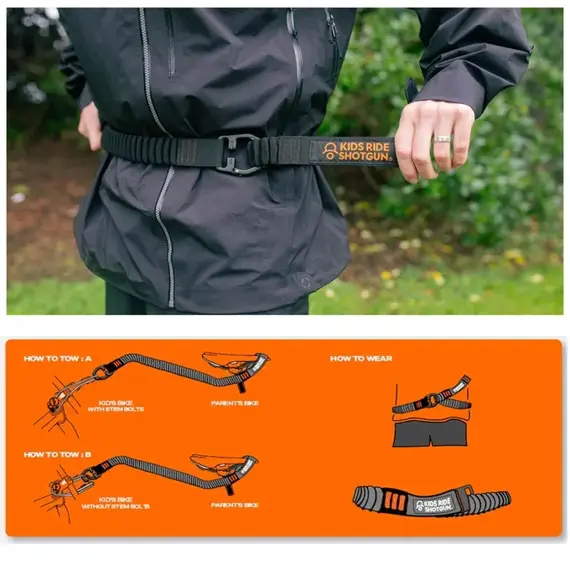 KIDS RIDE SHOTGUN bike towing rope Quick Fit black