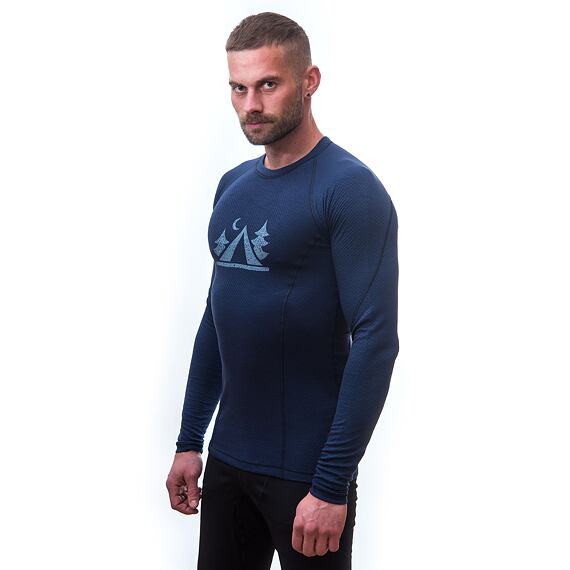 SENSOR MERINO DF CAMP MEN TEE LS DEEP BLUE