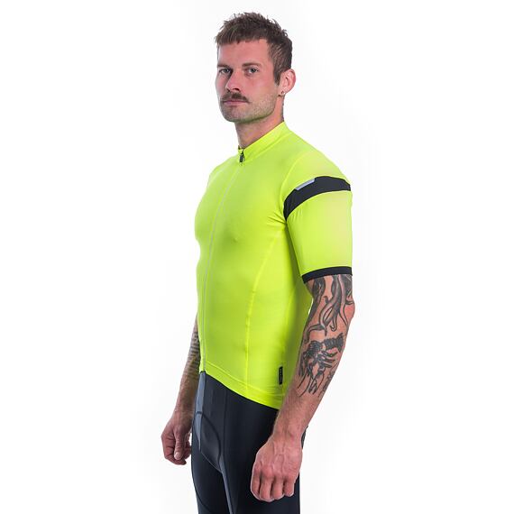 SENSOR CYKLO COOLMAX CLASSIC MEN JERSEY SS ZIP neon yellow