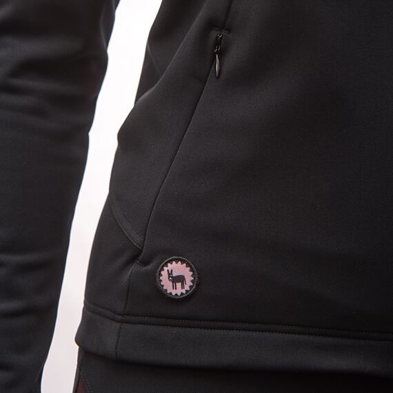 FT WOMEN'S CROSS POINT HYBRID JACKET TRUE BLACK/PORT RED