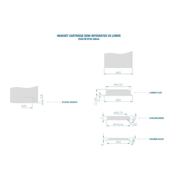 RITCHEY headset WCS Lower Semi-Integrated ZS 44/30