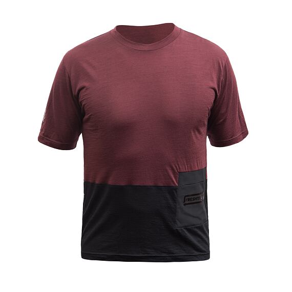 FT MEN'S LITE MERINO POCKET JERSEY MERLOT RED/BLACK
