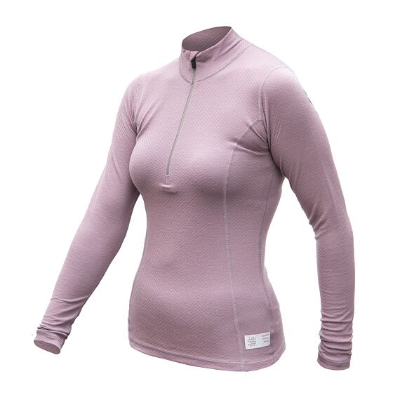 SENSOR MERINO DF WOM TEE LS zip mystic violet