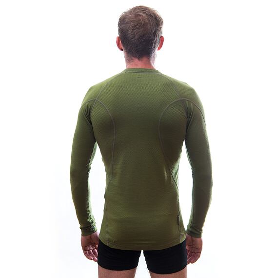 SENSOR MERINO DF MEN TEE LS SAFARI GRN