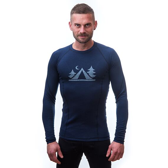 SENSOR MERINO DF CAMP MEN TEE LS DEEP BLUE