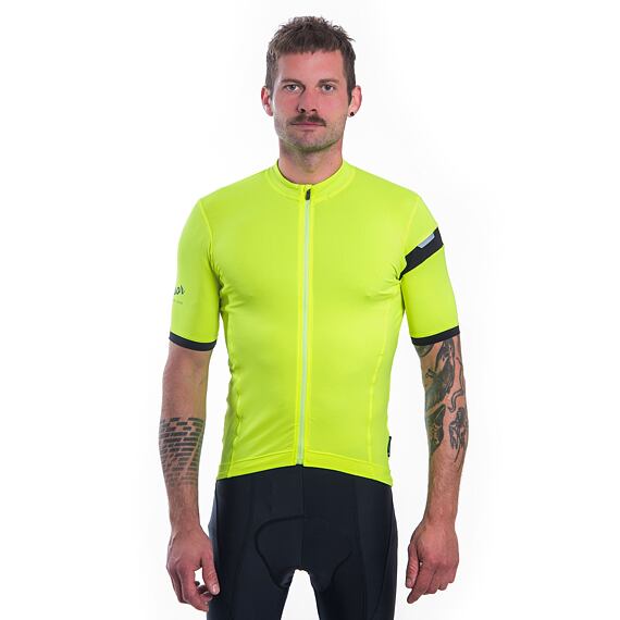 SENSOR CYKLO COOLMAX CLASSIC MEN JERSEY SS ZIP neon yellow