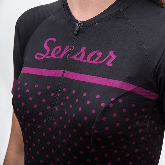 SENSOR CYKLO TOUR WOM JERSEY SS black dots