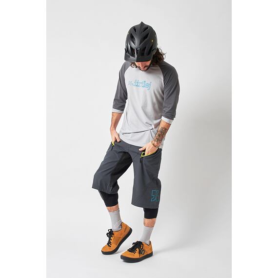 DIRTLEJ shorts TRAILSCOUT Waterproof steel blue/lime